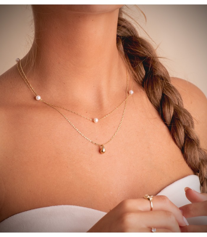 Pendentif en forme de goutte, or 18 carats. Bijoux et colliers pour femme. Boutique de bijoux en ligne Alda.