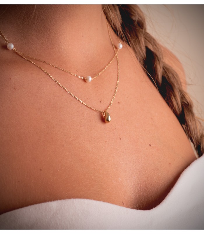 Pendentif en forme de goutte, or 18 carats. Bijoux et colliers pour femme. Boutique de bijoux en ligne Alda.