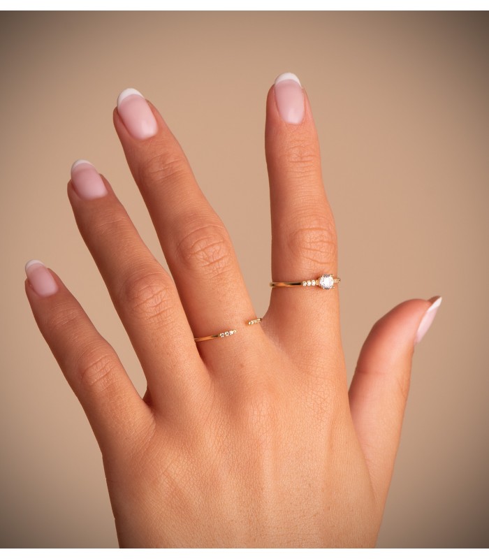 Bague Leigh Or Jaune 18K Diamants 0.030 Ct.