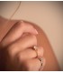 Solitario Mujer Oro Amarillo 18K Vals anillo de compromiso boda novia