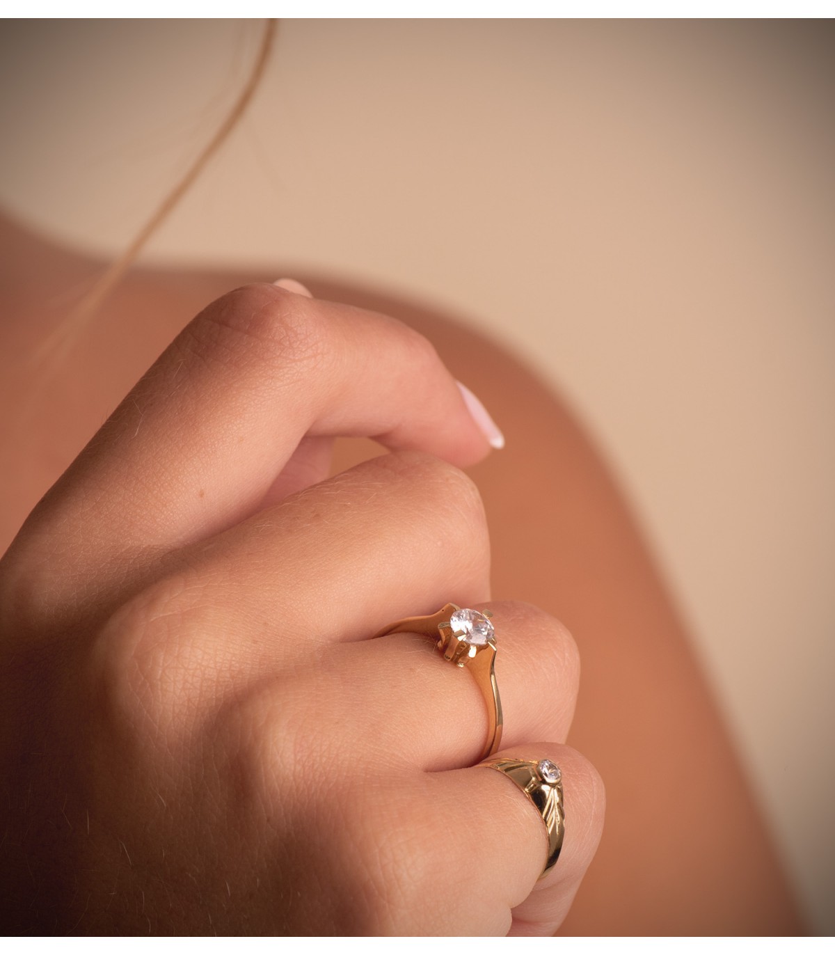 Solitario donna oro giallo 18Kt Vals