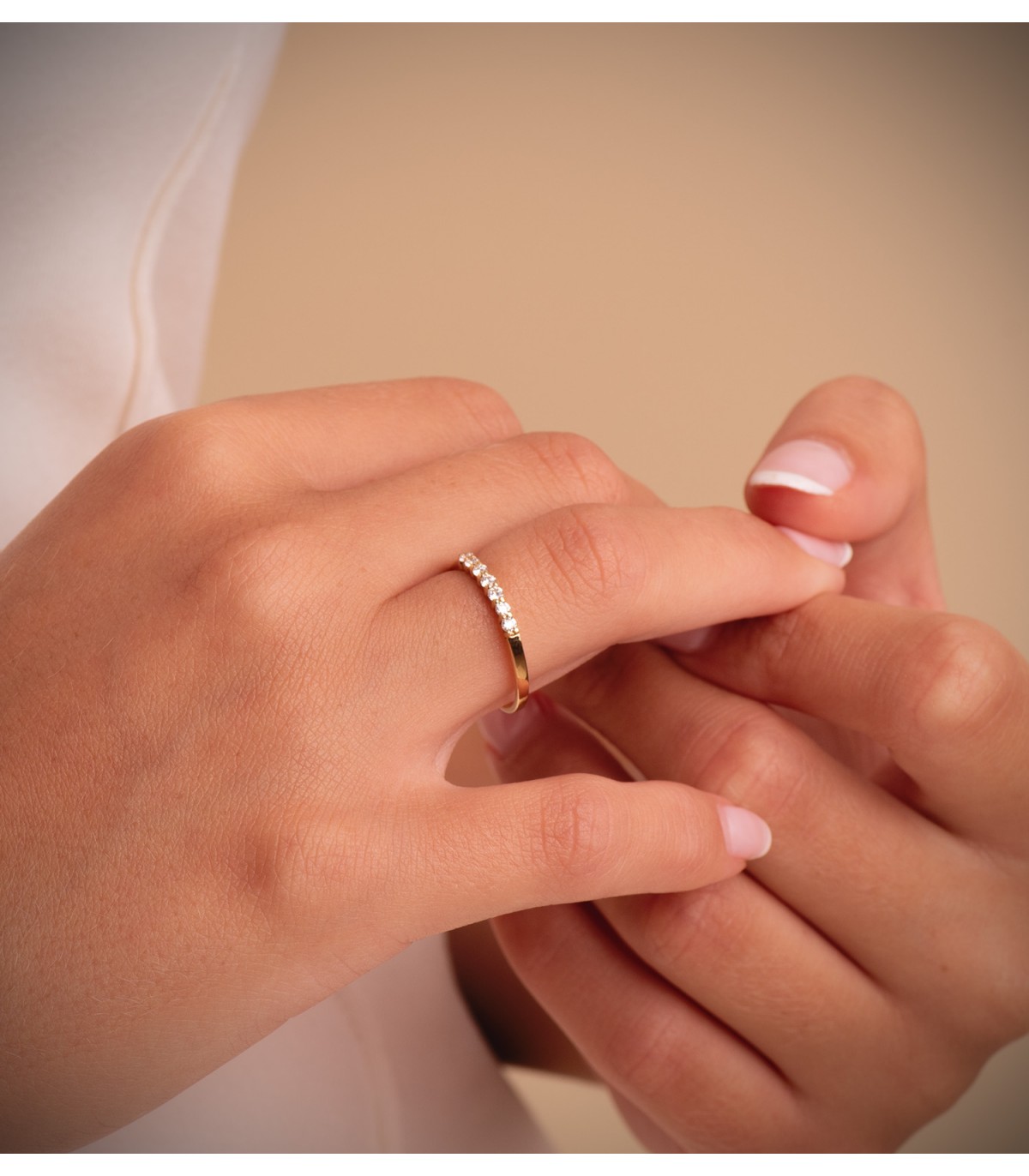 Anello di fidanzamento Aisha Oro 18 Kt Diamanti 0.160 ct. Fede nuziale con diamante.