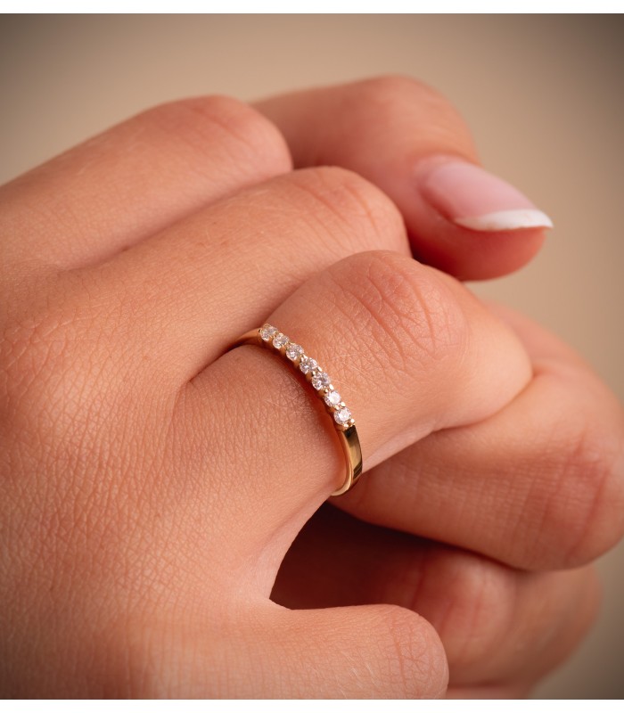 Anillo de compromiso Aisha Oro amarillo 18K con Diamantes de 0.160 quilates