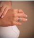 Halo-Ring mit Smaragd und Zirkonia, aus 18K Weiß- und Gelbgold | Damenring „Gianella“