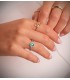 Sortija Mujer Oro Bicolor 18K Gianella Piedra Esmeralda anillo invitada de boda novia