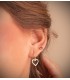 Pendientes chatón oro 14 kilates/ 585 - Pendientes con circonitas rojas 4 mm Noly