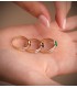 Halo-Ring mit Saphir und Zirkonia, aus 18K Weiß- und Gelbgold | Damenring „Gianella“