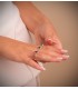 Sortija Mujer Oro Bicolor 18K Granela Piedras preciosas Zafiro  azul anillo invitada de boda elegante novia