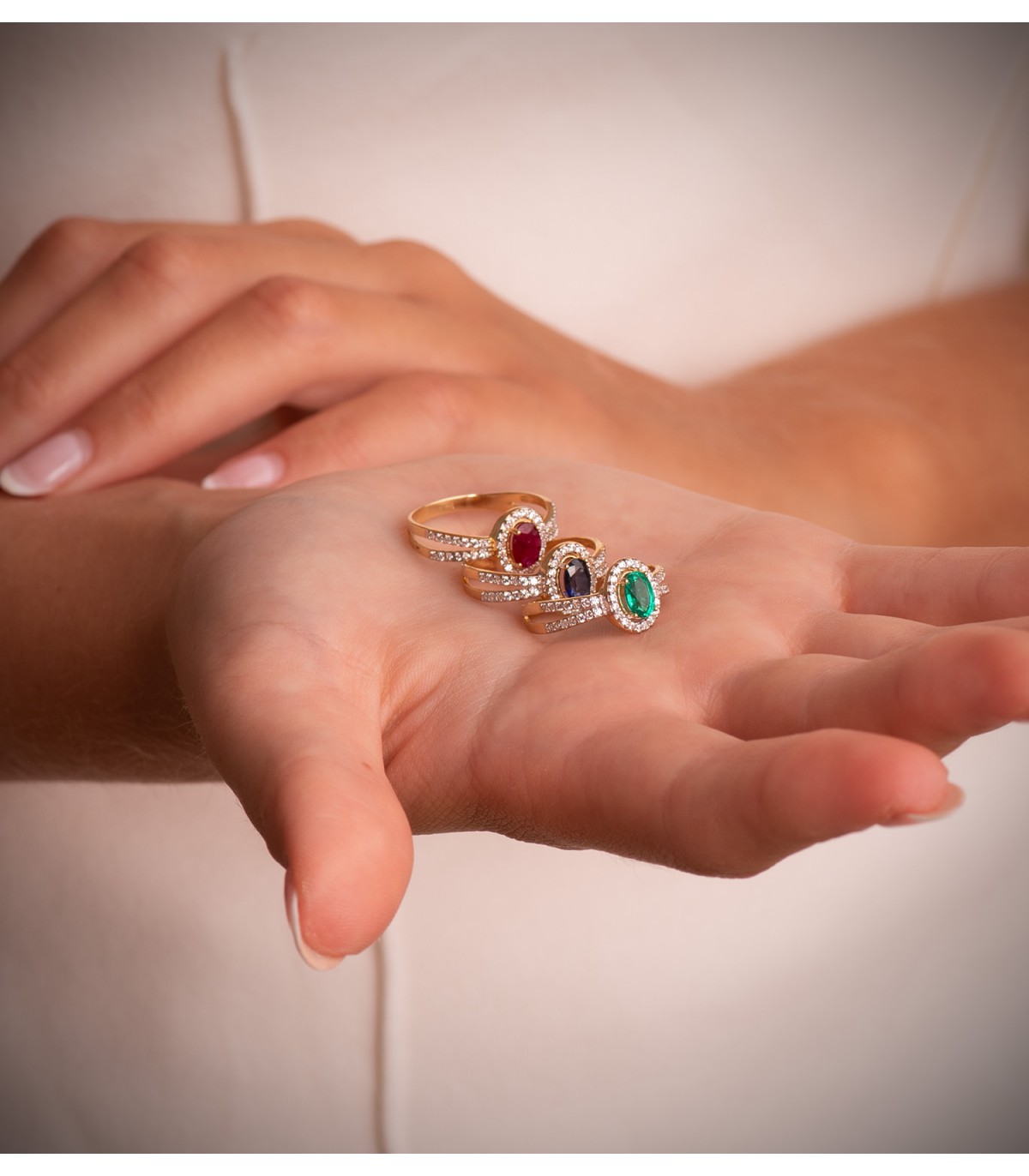 Bague Femme 2 Ors 18K Gianella Pierre Émeraude