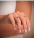 Halo-Ring mit Rubin und Zirkonia, aus 18K Weiß- und Gelbgold | Damenring „Gianella“