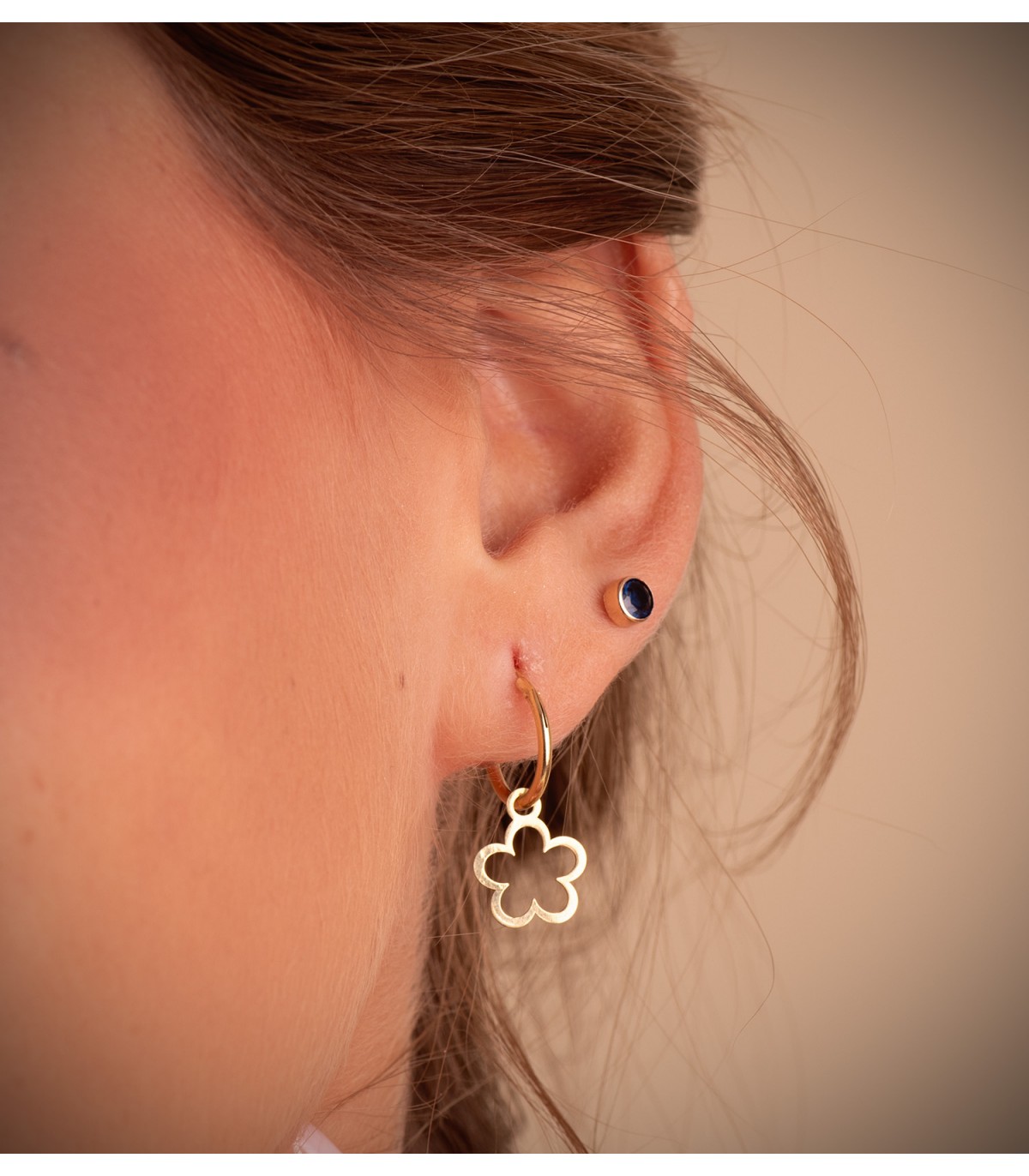 Créoles Fleur Or Jaune 18k