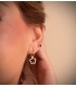 Pendientes chatón oro 14 kilates/ 585 - Pendientes con circonitas azules 4 mm Noly