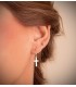 Créoles Croix Or Jaiune 18k