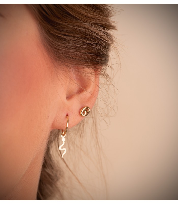 Orecchini a cerchio con pendenti Serpenti oro 18kt