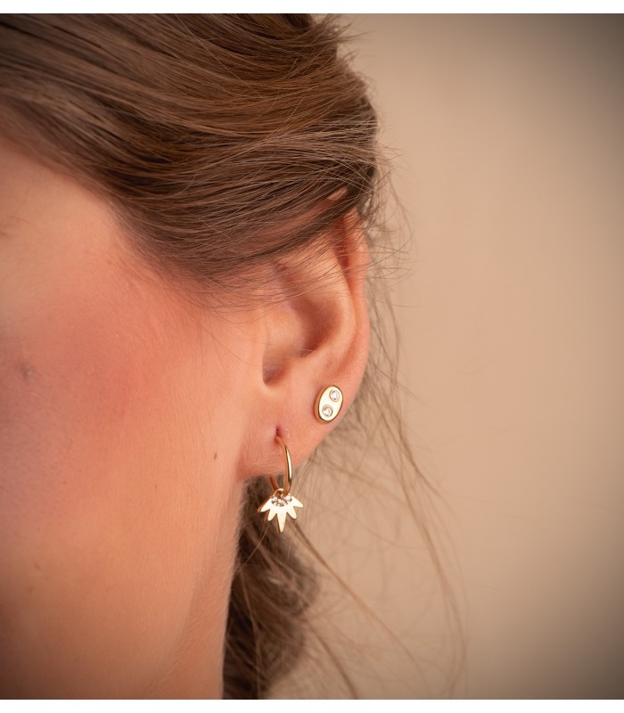 Orecchini a cerchio con pendenti Punk oro 18kt
