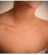 Gargantilla collar de oro con piedra de color aguamarina | Collar mujer Dorothea