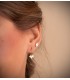 Boucles d'oreilles Grain de café Or 18K & Zircon 8mm, style classique. Bijoux femme, boucle d'oreille en or.