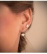 Boucles d'oreilles Grain de café Or 18K & Zircon 8mm, style classique. Bijoux femme, boucle d'oreille en or.