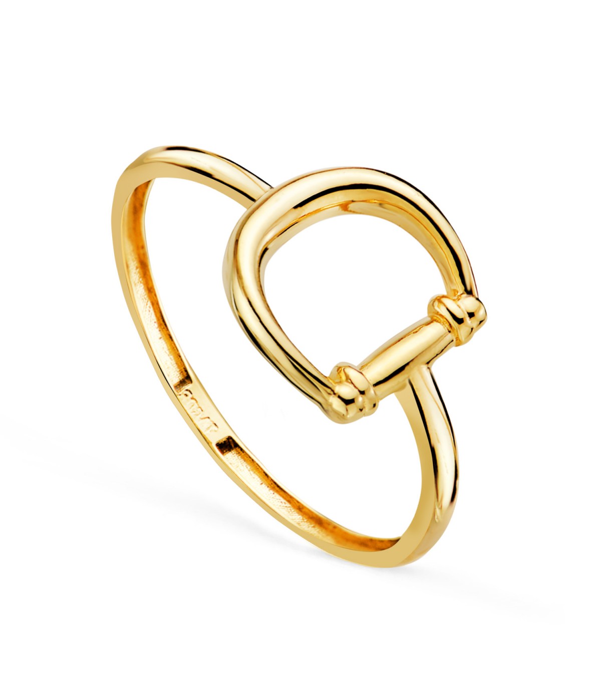 Anello in oro 750, motivo equestre di Staffa 10 mm | Anelli donna