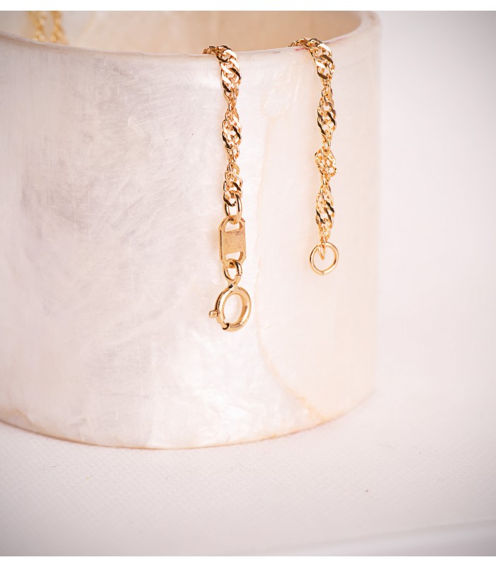Cadena Singapur 2 mm 18 Ktes 40 cm - Cadena retorcida de oro para mujer