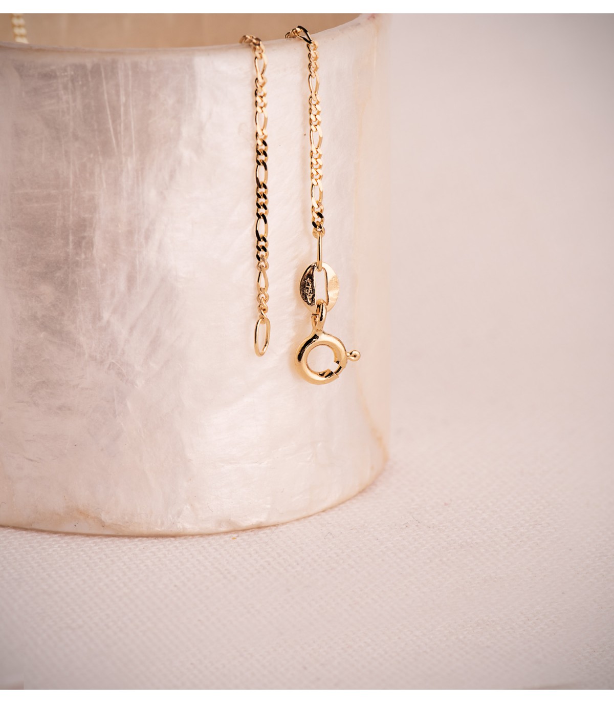 Alda Joyeros, joyería online | Cadena fina Fígaro Oro 18K 1 mm 40cm | cadenas para bautizo bebé