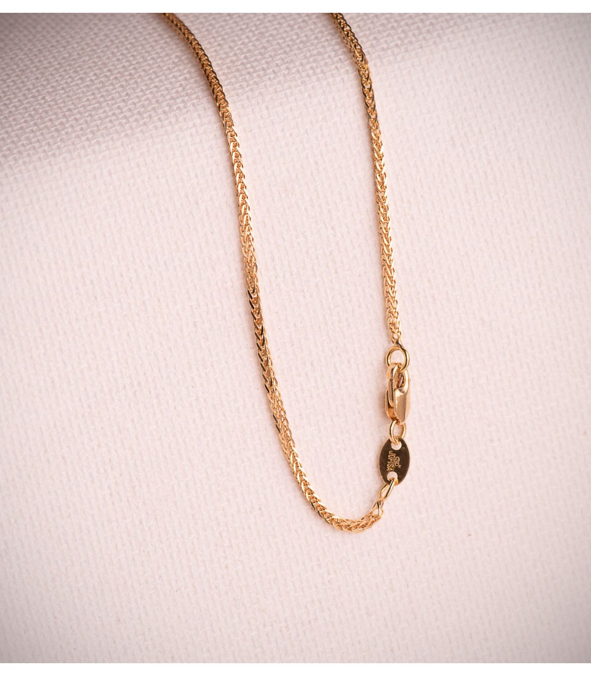 Cadena Espiga 45 cm oro amarillo 18 Kilates - Cadena retorcida de oro para mujer
