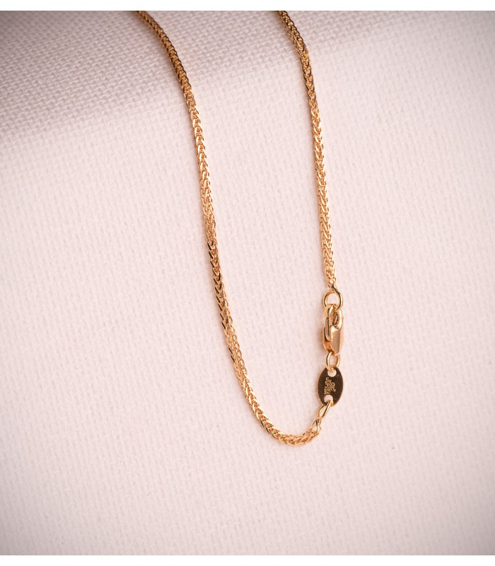 Collana Catena intrecciata in oro per donna - Girocollo a maglia spiga 1 mm 40 cm