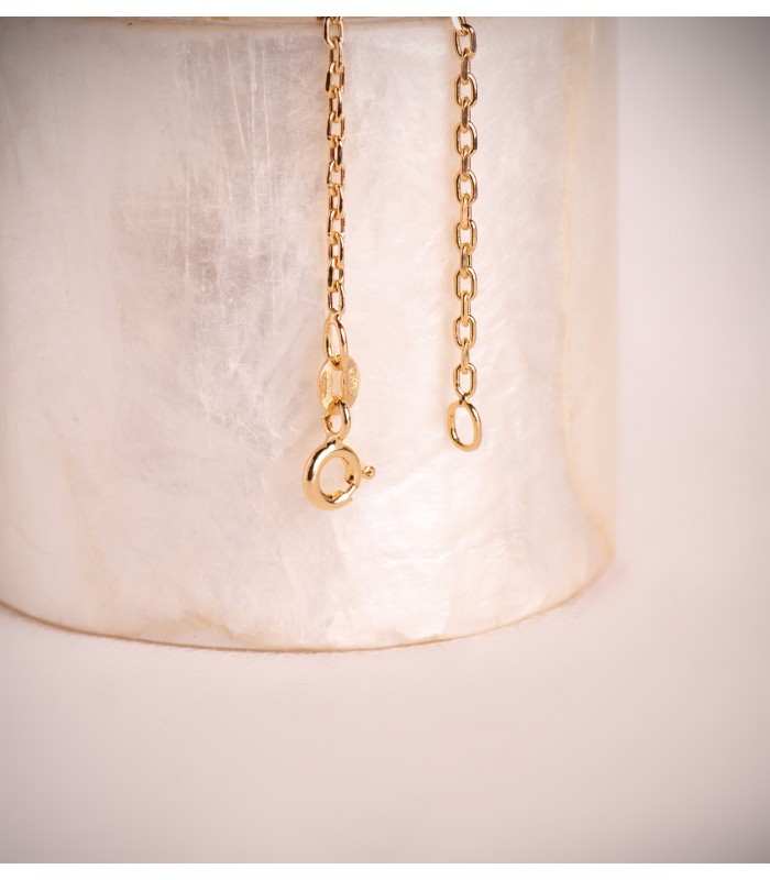 Cadena de oro Forzada, eslabones 1.5 mm 60cm - Cadenas de oro 18k para hombre.