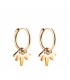 Créoles Pendentif Punk Or Jaune 18k | créoles or 18K | créoles pour femme | boucles d'oreilles créoles