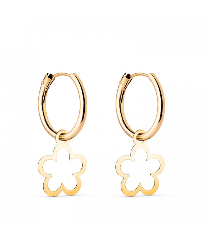Créoles Fleur Or Jaune 18k