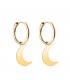 Aros Colgante Luna Oro Amarillo 18k