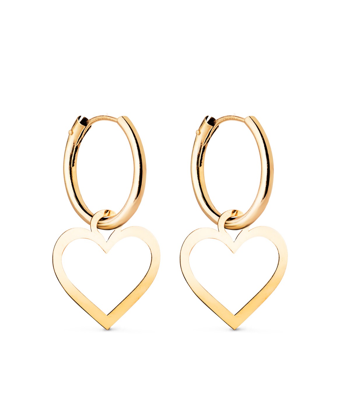 Aros con Colgante Cruz Oro Amarillo 18k pendientes mujer