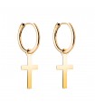 Créoles Croix Or Jaune 18k