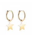 Orecchini a cerchio con pendenti stelli oro 18kt