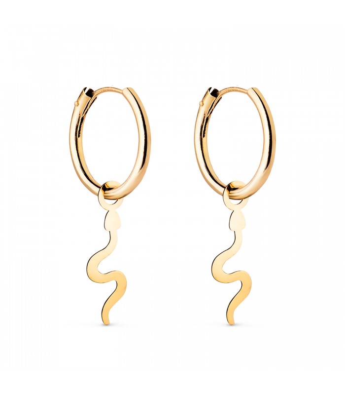 Orecchini a cerchio con pendenti Serpenti oro 18kt
