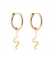 Orecchini a cerchio con pendenti Serpenti oro 18kt