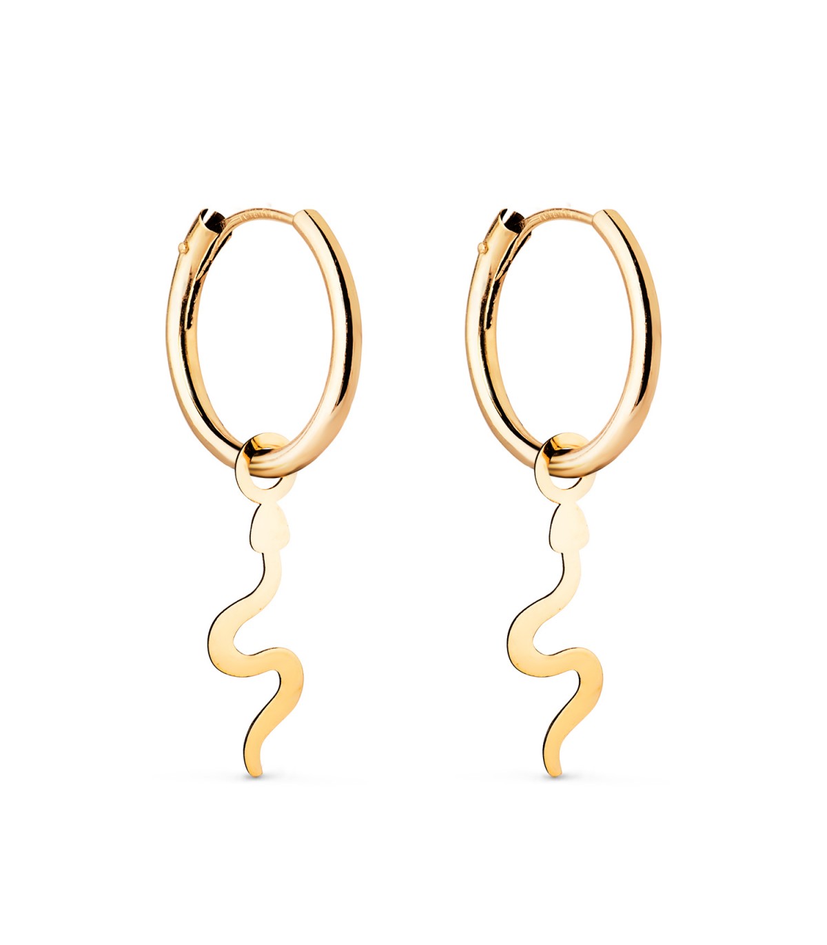Orecchini a cerchio con pendenti Serpenti oro 18kt