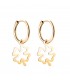 Orecchini a cerchio con pendenti Quadrifoglio oro 18kt