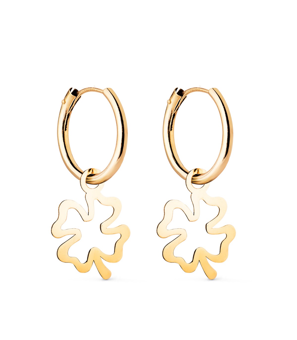 Créoles Trèfle Or Jaune 18k