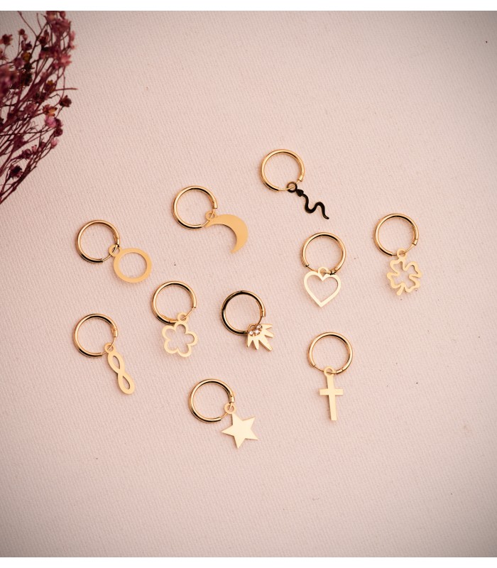 Orecchini a cerchio con pendenti Serpenti oro 18kt