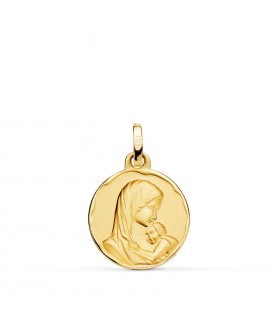Medalla Oro Virgen Madre Joya Nacimiento Bebé Bautizo Regalo Mamá