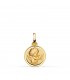 Medalla de bautizo con angelito de la guarda y paloma (Espíritu Santo), en Oro 18K 12mm