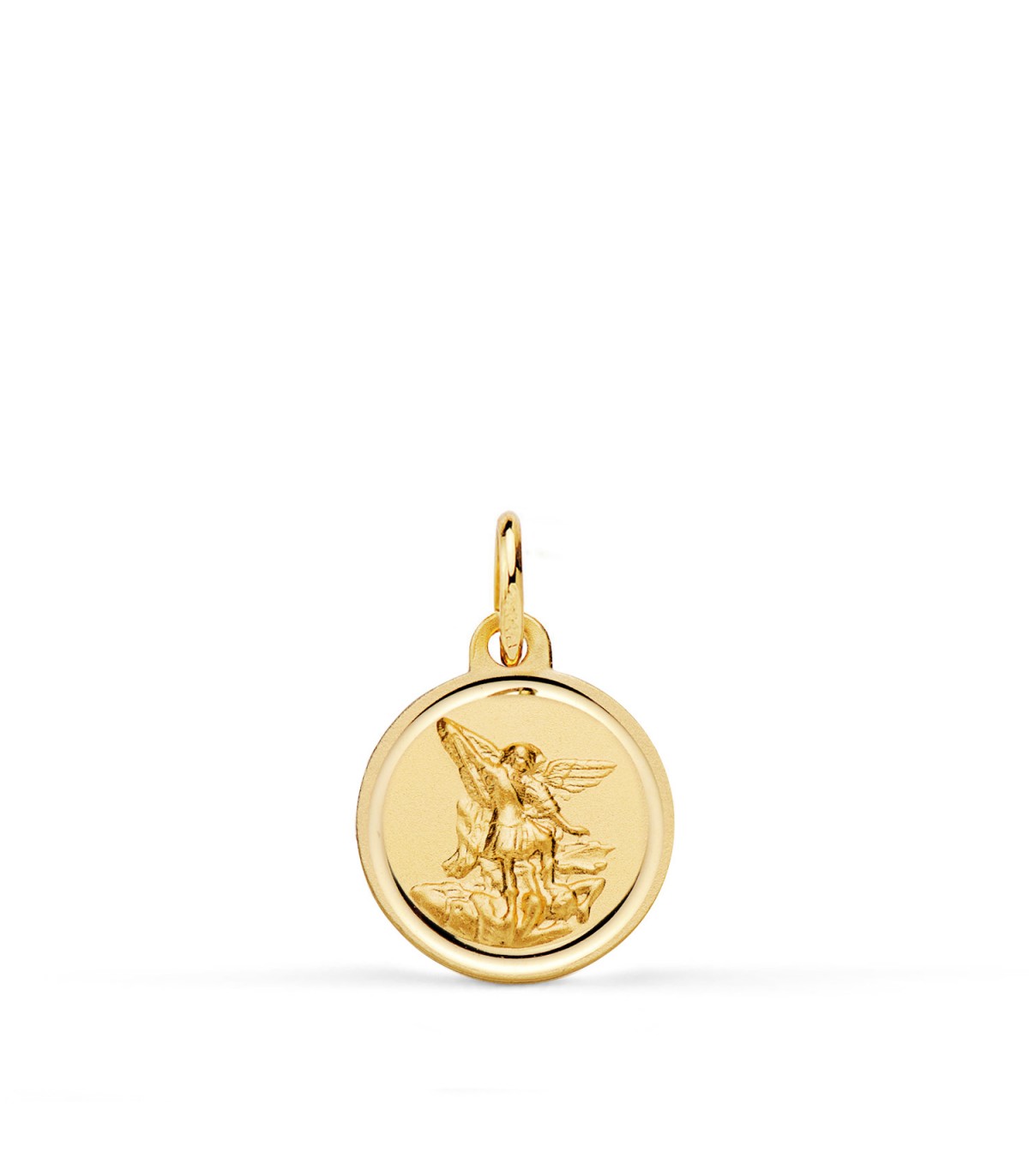 Medalla San Miguel 12 mm | Compra online medallas de oro de santos en Alda Joyeros.