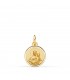 Medaglia d'oro Maria Ausiliatrice da 12 mm, 18 carati, con retro liscio per l'incisione, ideale per donna.