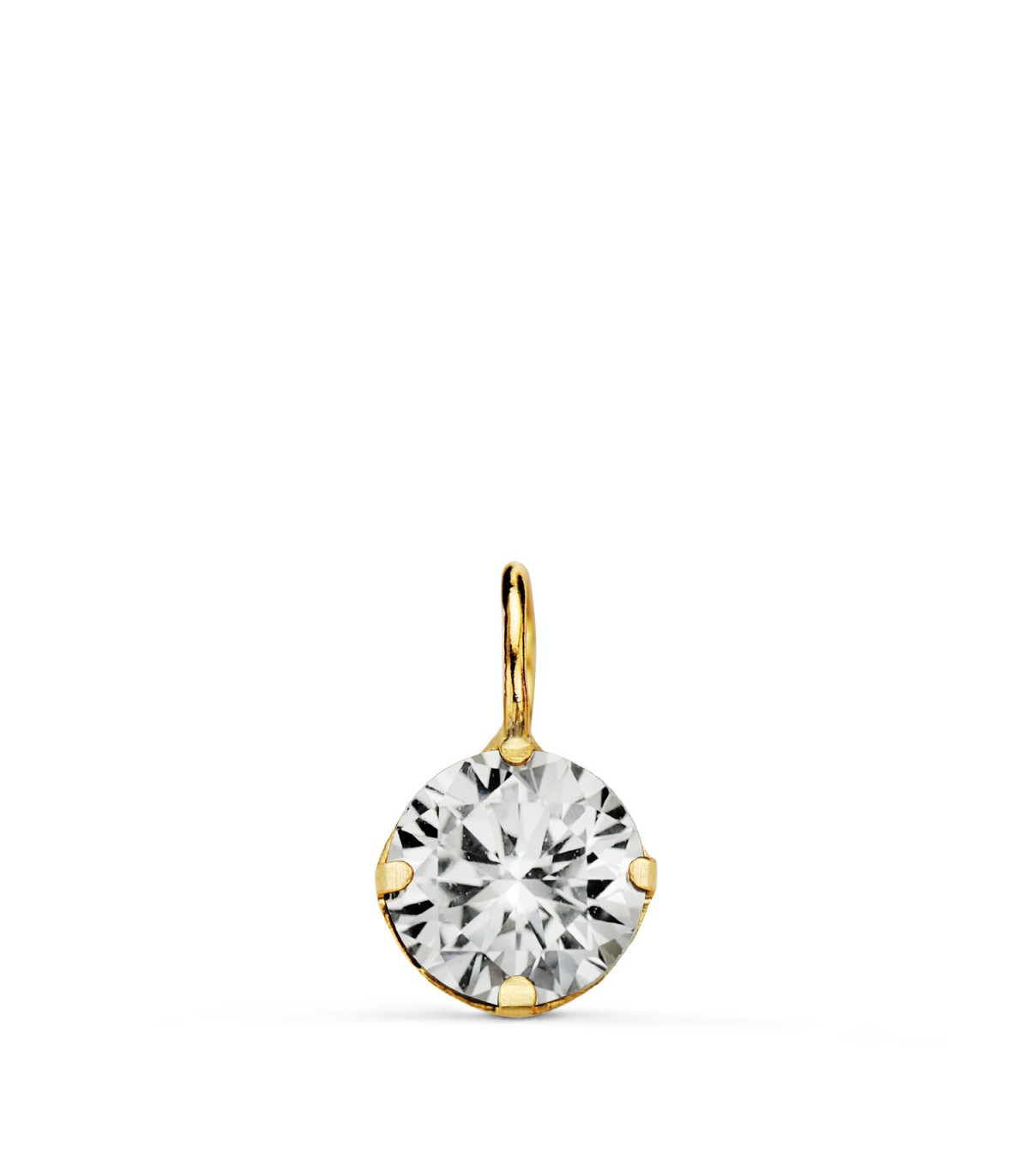 Ciondolo punto luce con ossido di zirconio bianco, zircone 6 mm - Ciondoli da donna