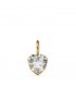 Colgante corazón Oro 18K circonita 6 mm | Colgantes de mujer, piedras de colores