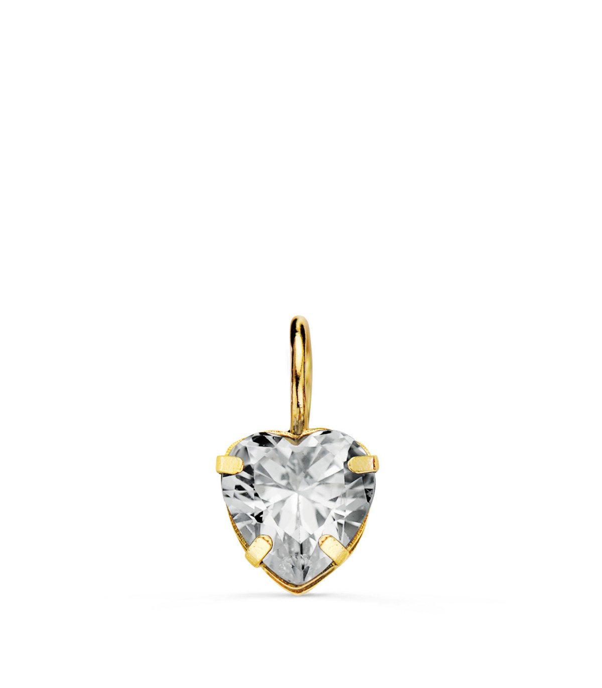 Colgante corazón Oro 18K circonita 6 mm | Colgantes de mujer, piedras de colores
