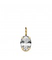 Colgante oval circonita blanca Oro 18K 7mm