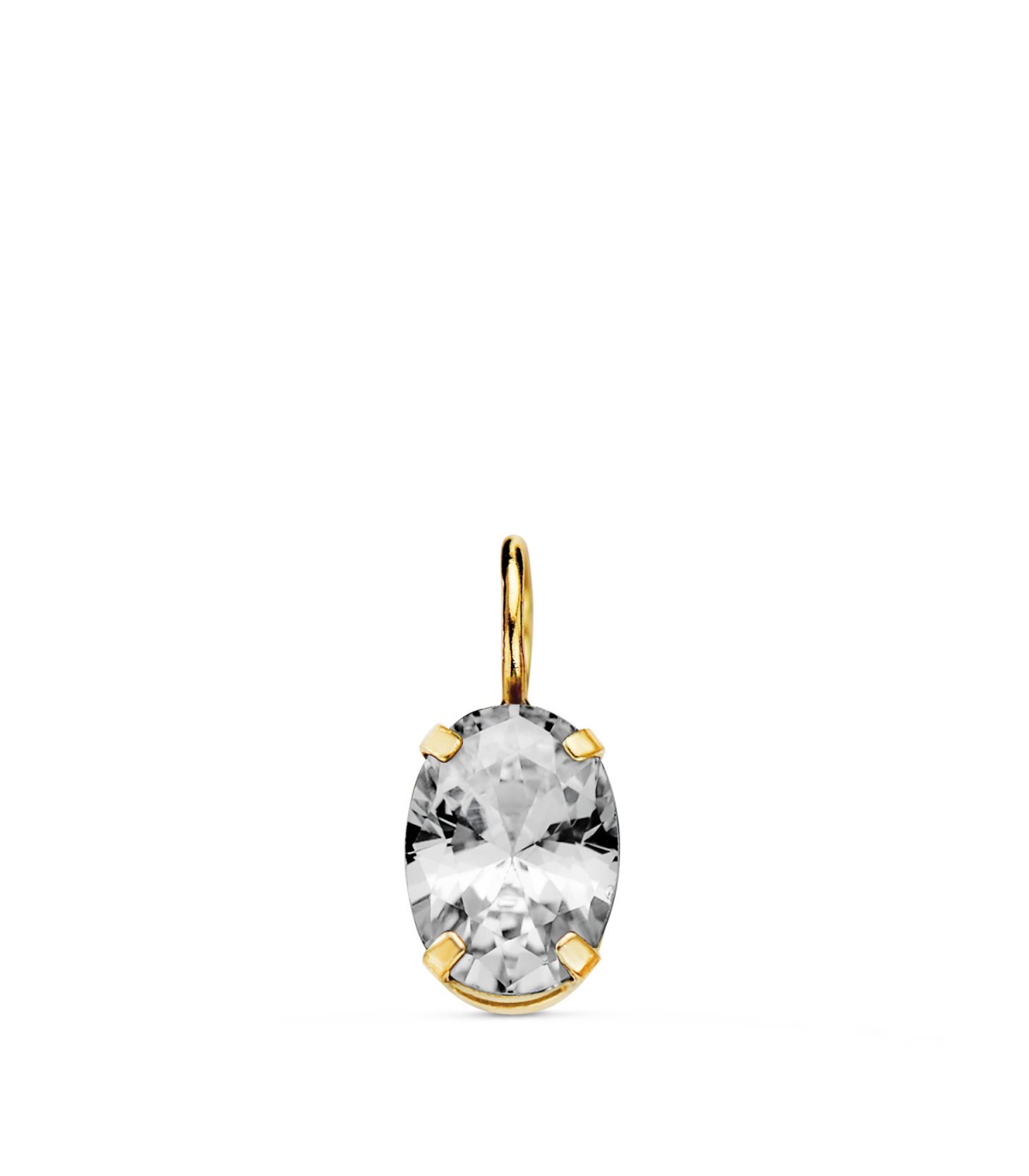 Colgante oval Oro 18K con circonita 7mm | Colgantes de mujer, piedras de colores