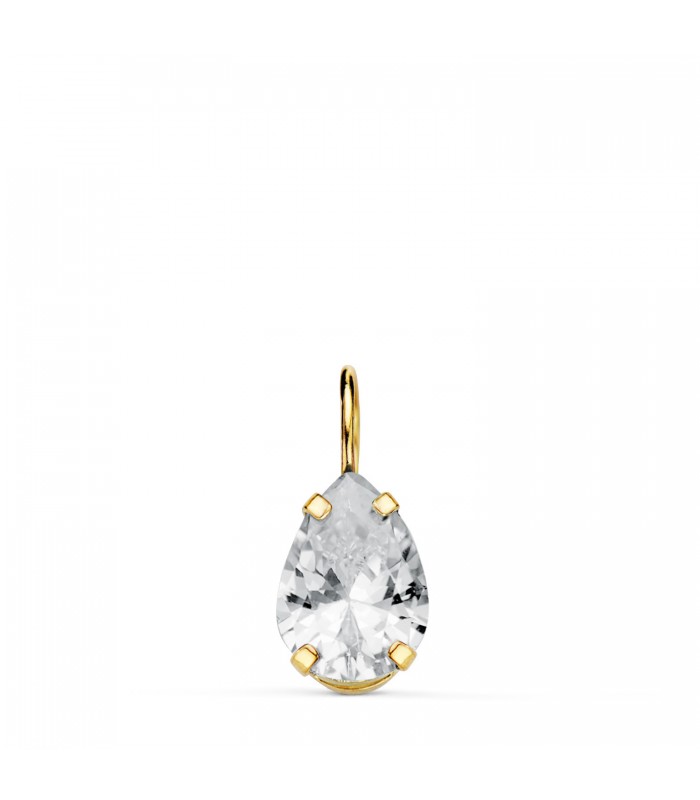 Pendentif avec oxyde de zirconium goutte, 18 K 6,5 mm | Pendentifs femme, bijoux en ligne
